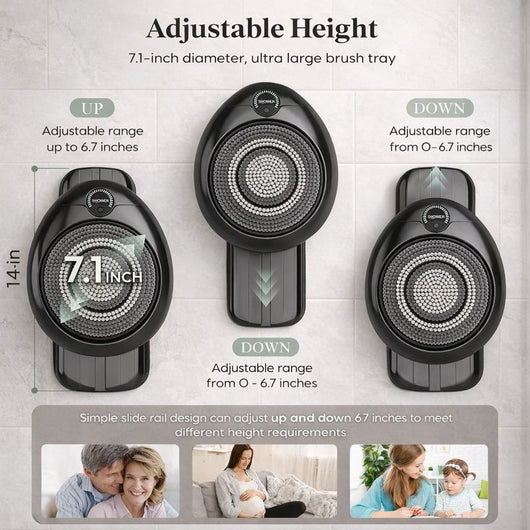 Hands-Free Wall-Mounted Back Scrubber for Shower